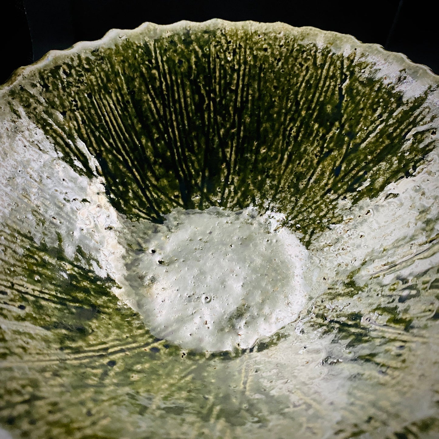 東京国立近代美術館収蔵作家 走泥社同人 熊倉 順吉 作 織部釉鉢 ブリュッセル万博グランプリ受賞巨匠  #338