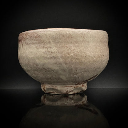 玉隆山吉田萩苑（Shuen Yoshida）直传弟子 永久胜斎（Nagahisa Shosai）作 萩烧 割高台白萩柿彩茶碗 《祝古希贺》 三连式登窑陶胜庵 洋酒杯 威士忌杯 #333