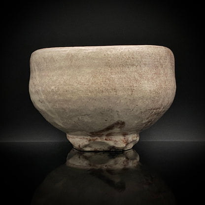 玉隆山吉田萩苑（Shuen Yoshida）直传弟子 永久胜斎（Nagahisa Shosai）作 萩烧 割高台白萩柿彩茶碗 《祝古希贺》 三连式登窑陶胜庵 洋酒杯 威士忌杯 #333