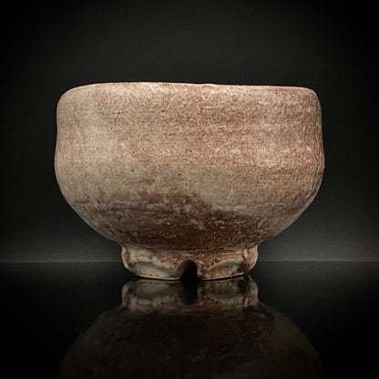 玉隆山吉田萩苑（Shuen Yoshida）直传弟子 永久胜斎（Nagahisa Shosai）作 萩烧 割高台白萩柿彩茶碗 《祝古希贺》 三连式登窑陶胜庵 洋酒杯 威士忌杯 #333