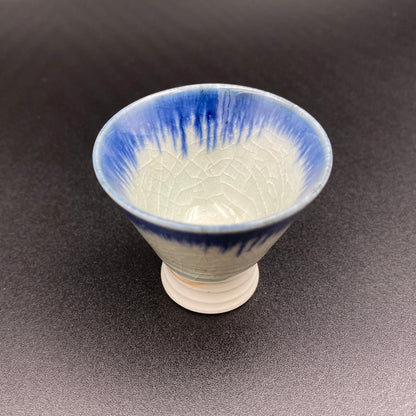 良高作 幸巳の盃 雨降り文 陶器グラス ショットグラス #13