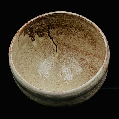 玉隆山吉田萩苑（Shuen Yoshida）直传弟子 永久胜斎（Nagahisa Shosai）作 萩烧 割高台白萩柿彩茶碗 《祝古希贺》 三连式登窑陶胜庵 洋酒杯 威士忌杯 #333