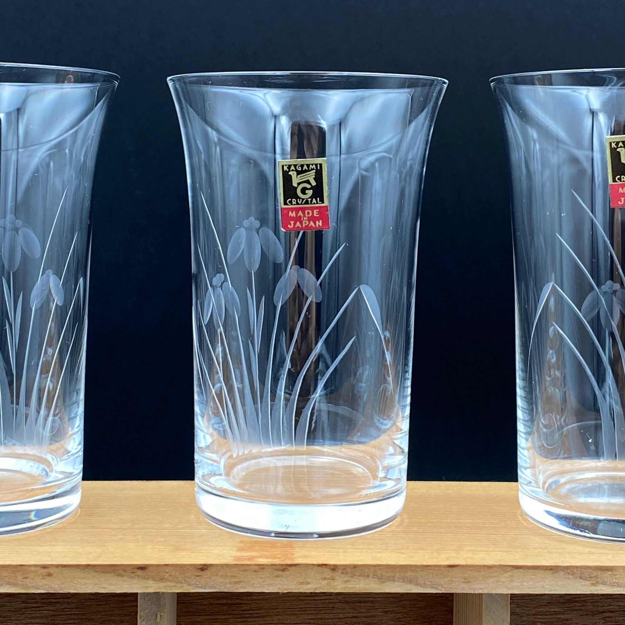 江戸切子　KAGAMI  CRYSTAL ひと口ビールグラス　5杯 カガミクリスタル 江戸切子 ショットグラス ビアグラス 5点
