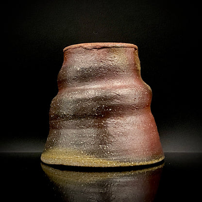 風来窯二代目 備前焼作家 森 大雅 作 無釉焼締窯変自由杯 酒器 ぐい呑み ロックグラス #322
