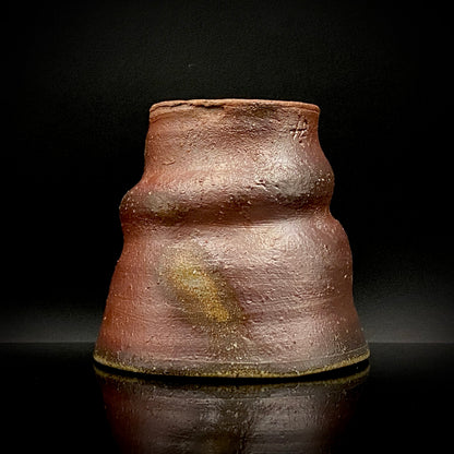 風来窯二代目 備前焼作家 森 大雅 作 無釉焼締窯変自由杯 酒器 ぐい呑み ロックグラス #322