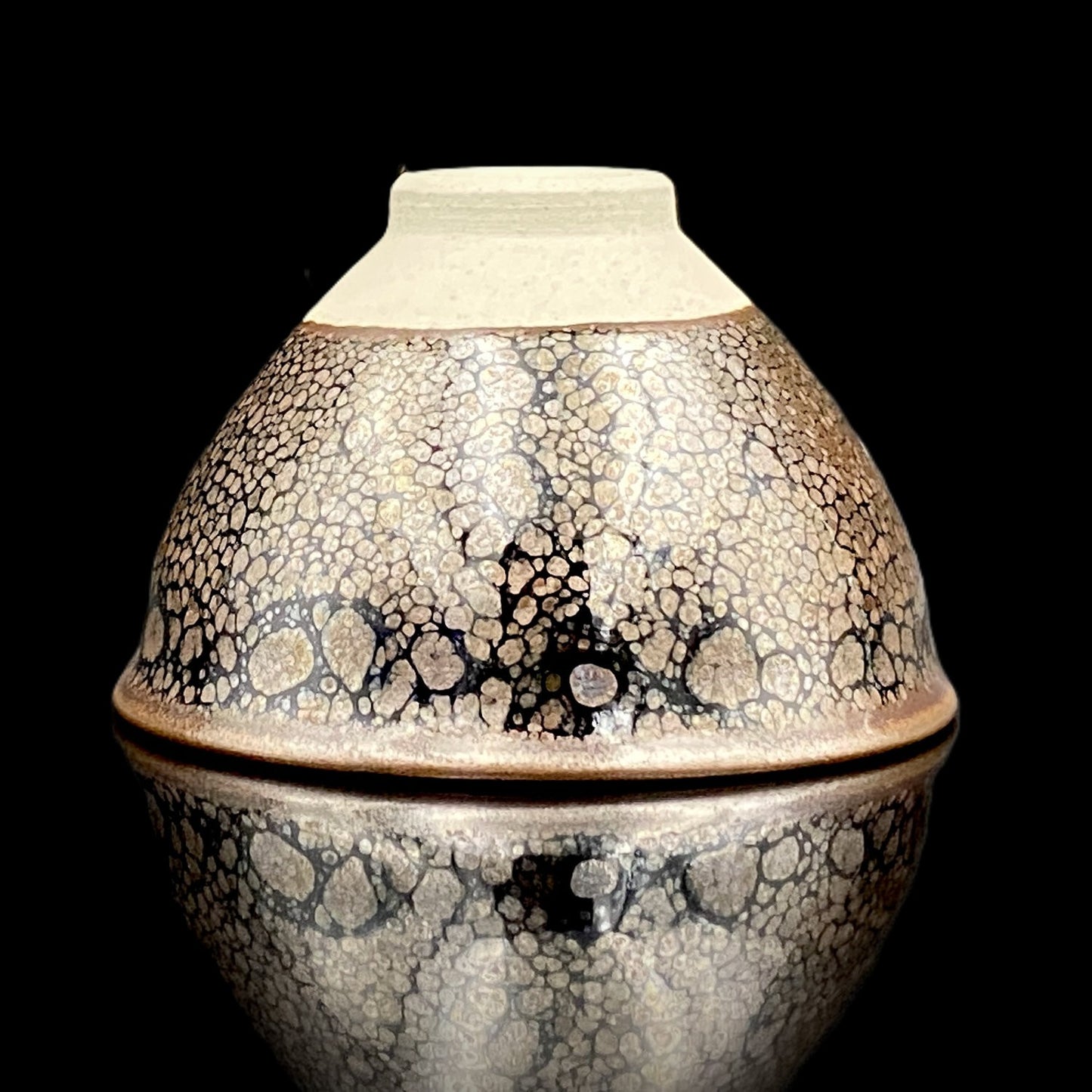 金沢市文化活動賞受賞作家 北陶窯 飯田 雪峰 作 油滴天目釉盃 ショットグラス #288