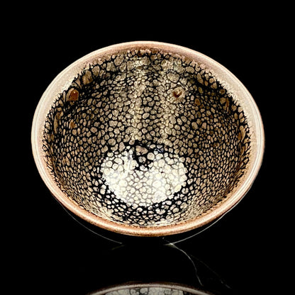 金沢市文化活動賞受賞作家 北陶窯 飯田 雪峰 作 油滴天目釉盃 ショットグラス #288