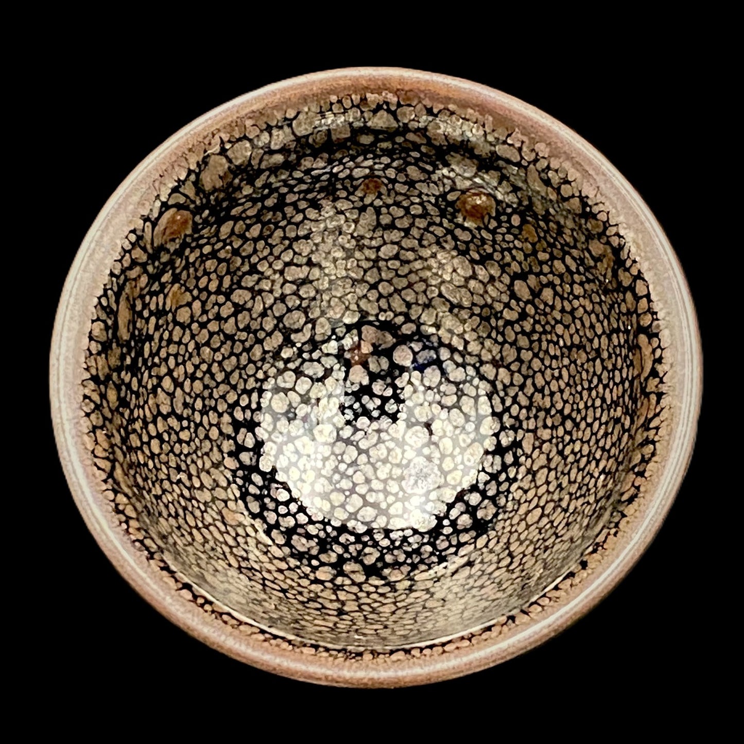 金沢市文化活動賞受賞作家 北陶窯 飯田 雪峰 作 油滴天目釉盃 ショットグラス #288