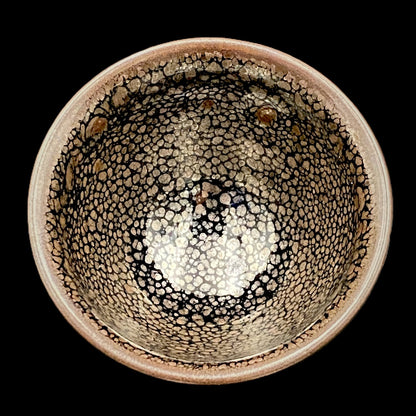 金沢市文化活動賞受賞作家 北陶窯 飯田 雪峰 作 油滴天目釉盃 ショットグラス #288