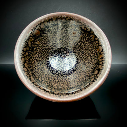 金沢市文化活動賞受賞作家 北陶窯 飯田 雪峰 作 油滴天目釉盃 ショットグラス #288