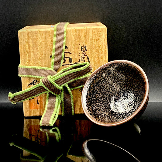 金泽市文化活动奖获奖作家 北陶窑 饭田雪峰（Seppo Iida） 作 油滴天目釉杯 烈酒杯 #288