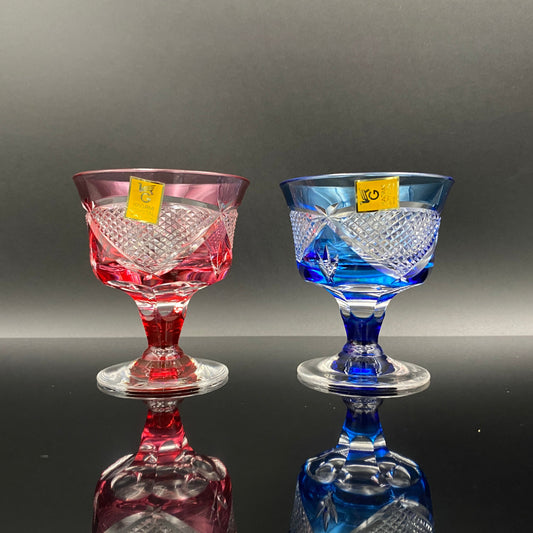 カガミクリスタル 江戸切子 ペア懐石盃 テイスティンググラス ２点セット #24