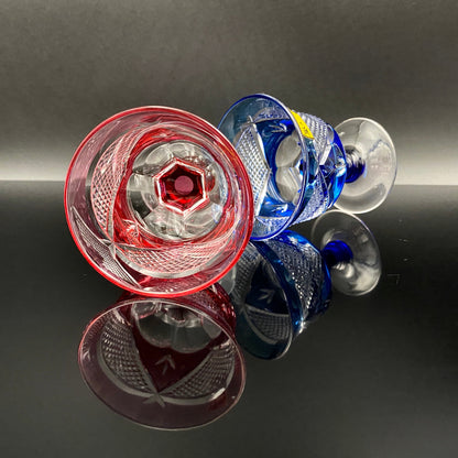 カガミクリスタル 江戸切子 ペア懐石盃 テイスティンググラス ２点セット #24