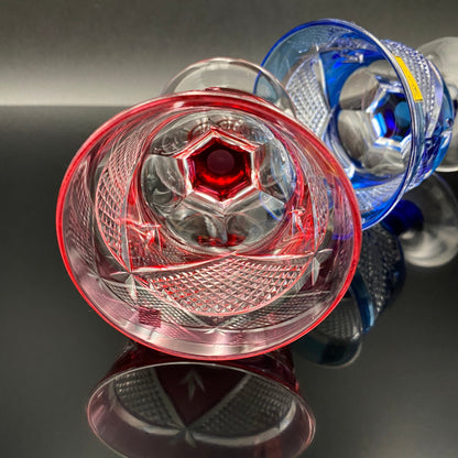 カガミクリスタル 江戸切子 ペア懐石盃 テイスティンググラス ２点セット #24