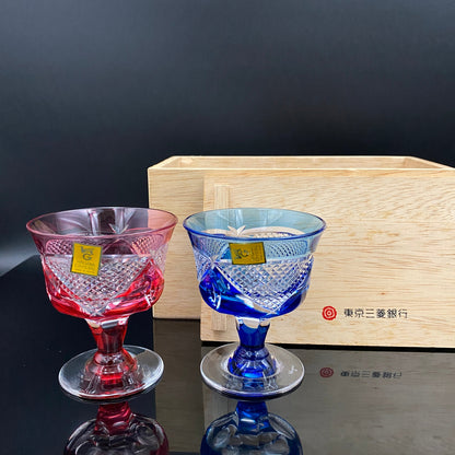 カガミクリスタル 江戸切子 ペア懐石盃 テイスティンググラス ２点セット #24