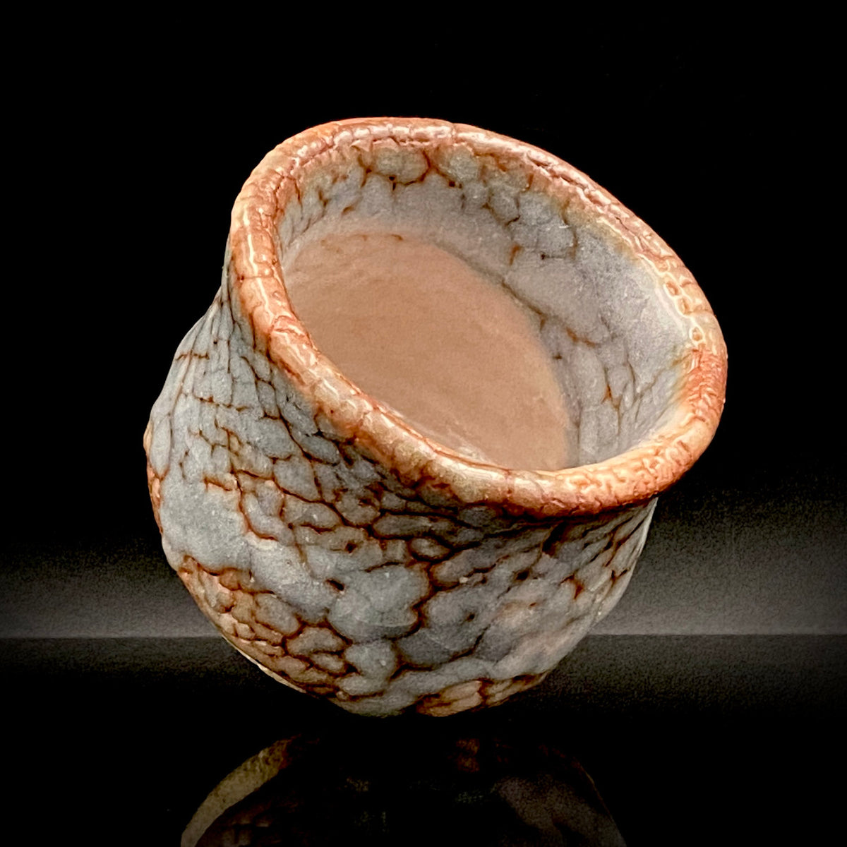 土岐市指定無形文化財保持者 皇室献上窯 陽山窯 水野 澤三 作 鼠志野ぐい呑 和のショットグラス #353