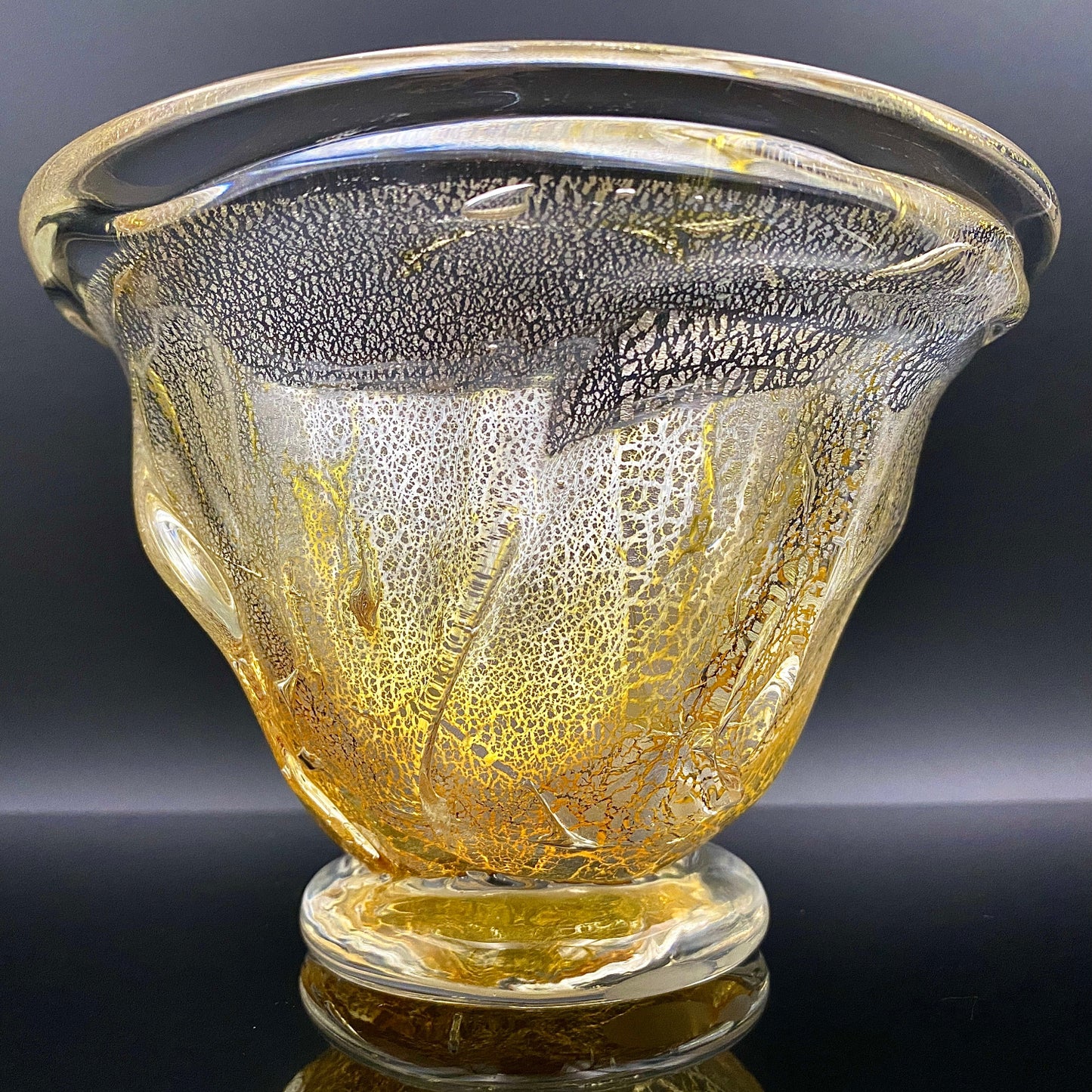 壹谷 旭 作 手吹き硝子 アイスボウル（Ice Bowl） 氷カップ 金銀彩 #34