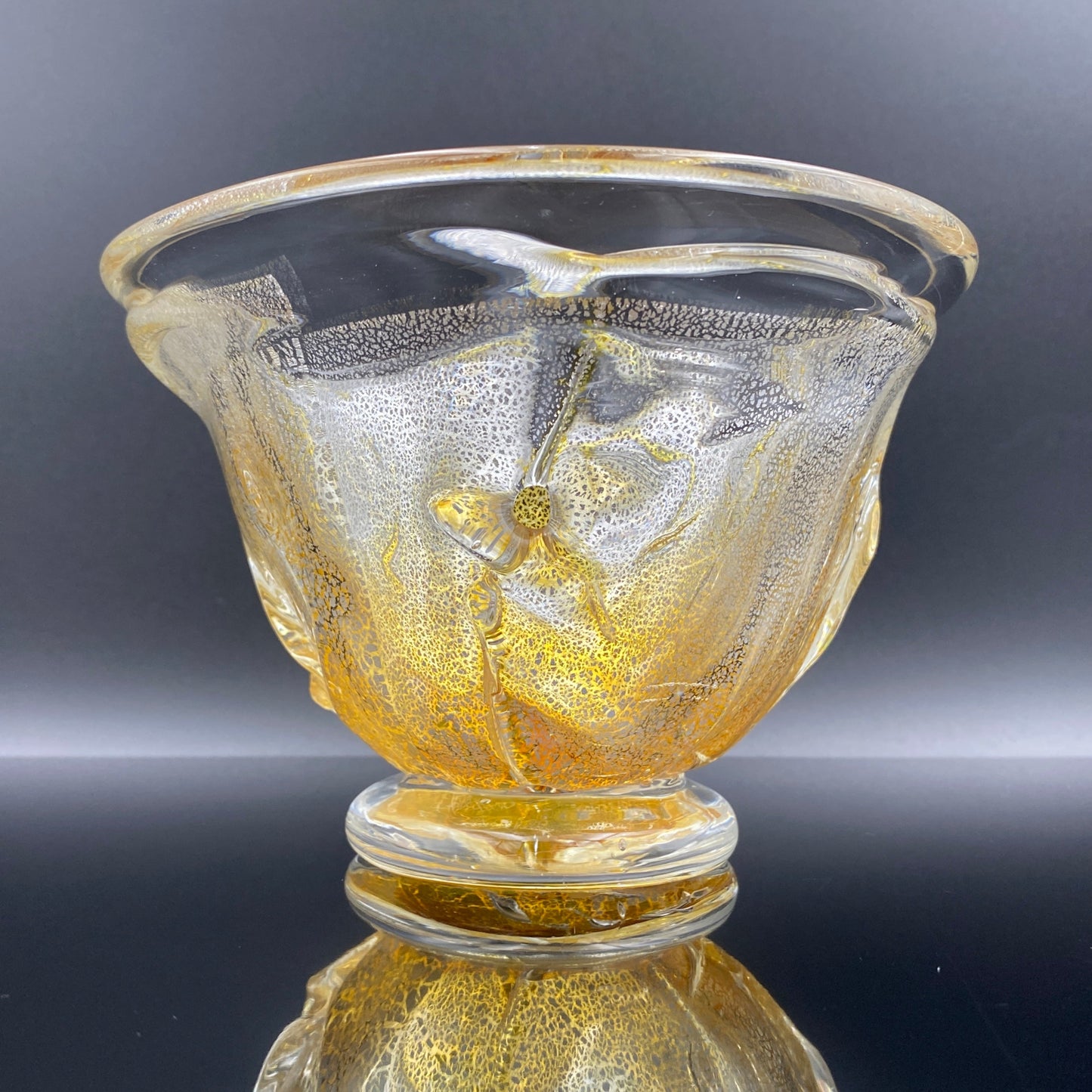 壹谷 旭 作 手吹き硝子 アイスボウル（Ice Bowl） 氷カップ 金銀彩 #34