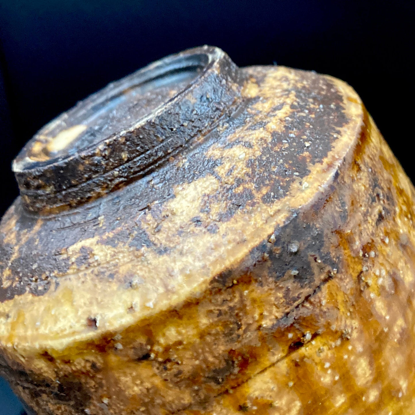 文部大臣賞受賞、ボストン美術館永久収蔵作家 叶 光夫 作 鉄刷毛目 筒茶碗 ロックグラス #311