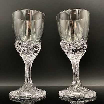 DAUM（ドーム）クリスタル Fougère（フジェール）モデル グラス２点セット #36