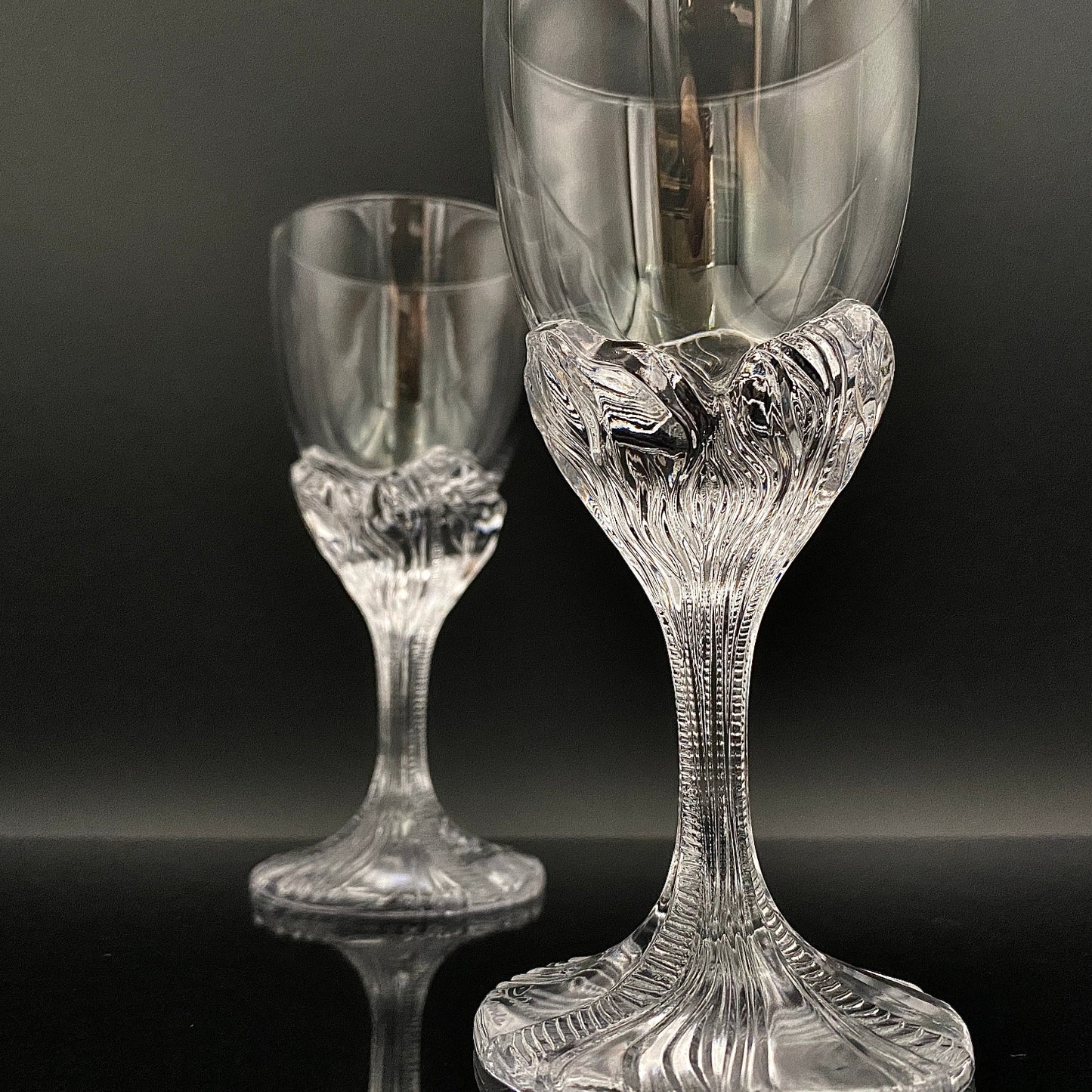 DAUM（ドーム）クリスタル Fougère（フジェール）モデル グラス２点セット #36