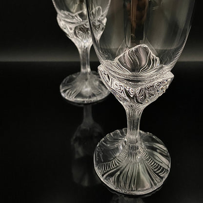 DAUM（ドーム）クリスタル Fougère（フジェール）モデル グラス２点セット #36