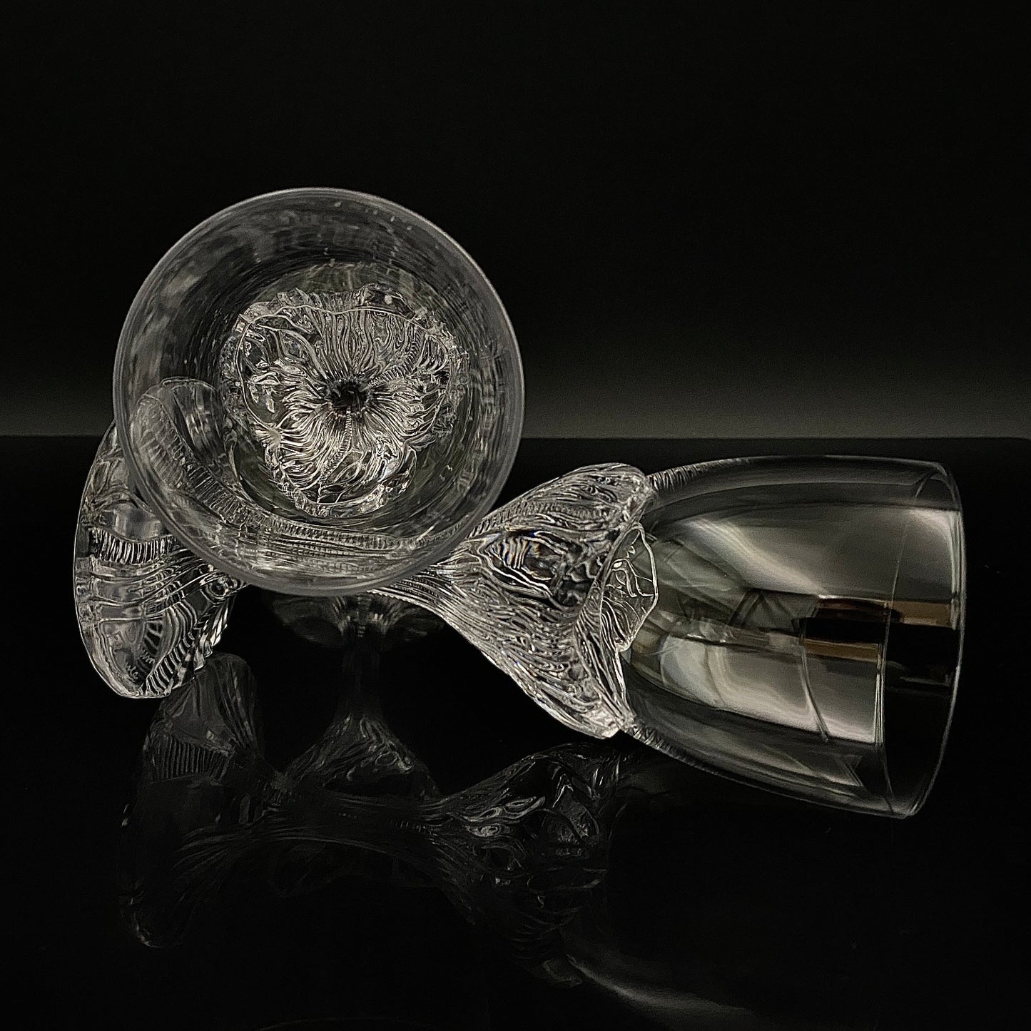 DAUM（ドーム）クリスタル Fougère（フジェール）モデル グラス２点セット #36