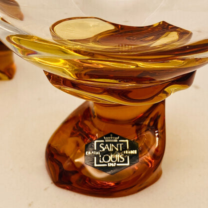 Saint Louis Crystal（サンルイ クリスタル ）Éole（エオレ）モデル、Amber（アンバー、琥珀）グラス２点セット #40