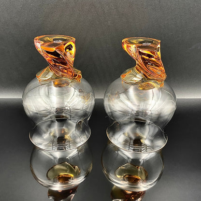 Saint Louis Crystal（サンルイ クリスタル ）Éole（エオレ）モデル、Amber（アンバー、琥珀）グラス２点セット #40