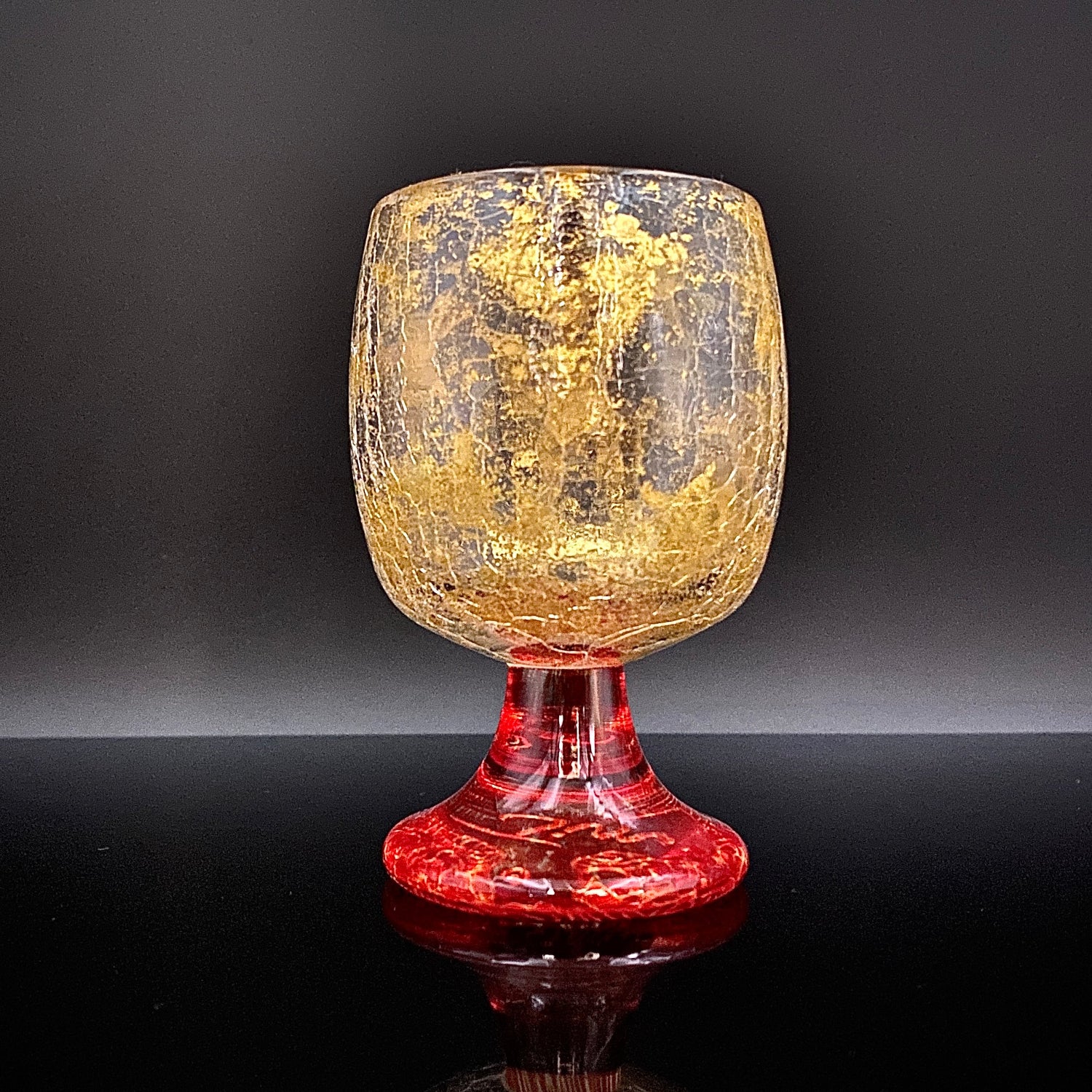 坂田甚内作　ガラス金箔押建水　現代作家　茶道具　送料込み250822 坂田甚内作 ガラス金箔押建水 現代作家 茶道具 送料込み250822