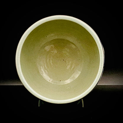 時代物 陶胎染付 松竹梅文 高脚盃 馬上杯 和のロックグラス #359