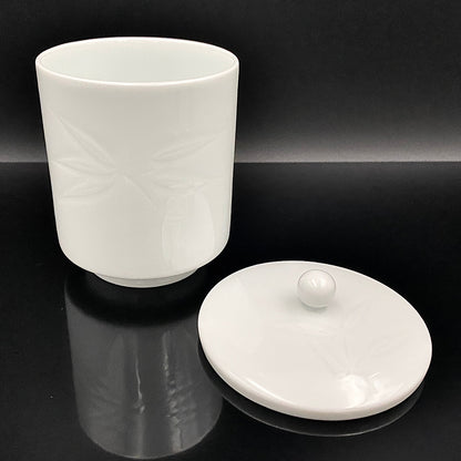 人間国宝 井上 萬二 作 白磁彫文 湯呑 陶器グラス #42