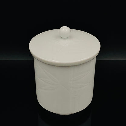 人間国宝 井上 萬二 作 白磁彫文 湯呑 陶器グラス #42