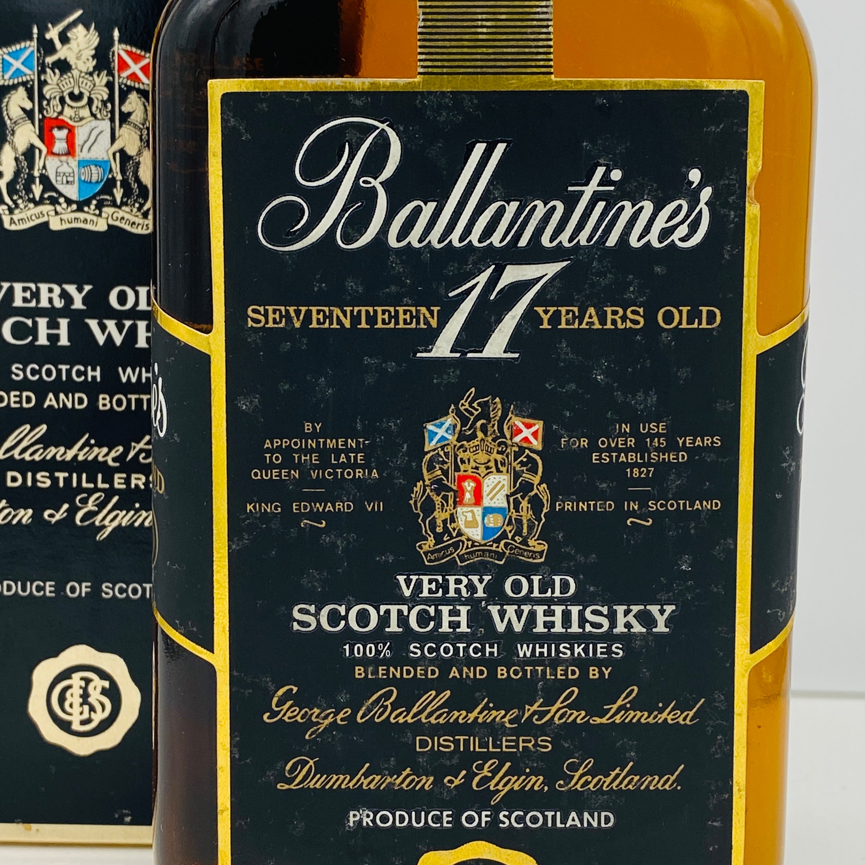 バランタイン 12年 1136ml 43%　赤青旗紋章　古酒　1970年代流通品 1970年代流通、バランタイン 17年 760ml, 43% 青赤旗ラベル（Blue-Red