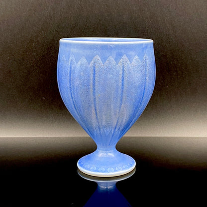 人間国宝 中田 一於 作 九谷焼 釉裏銀彩 焼酎呑 陶器グラス #43