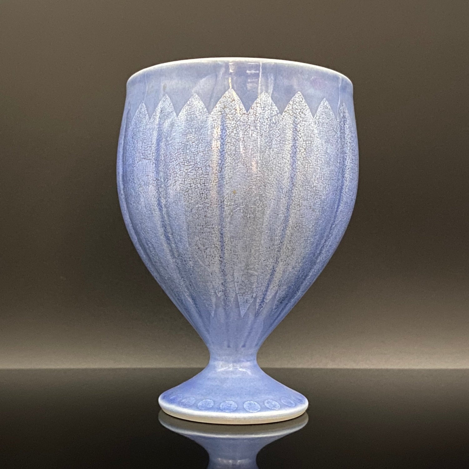 人間国宝 中田 一於 作 九谷焼 釉裏銀彩 焼酎呑 陶器グラス #43