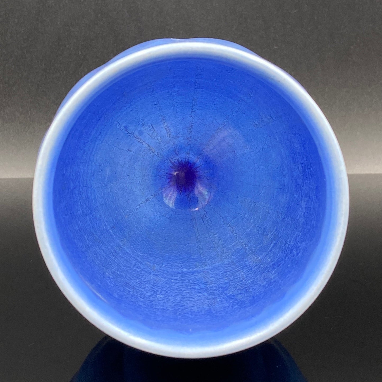 人間国宝 中田 一於 作 九谷焼 釉裏銀彩 焼酎呑 陶器グラス #43