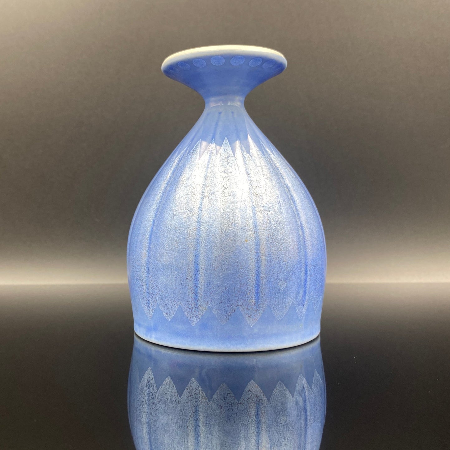 人間国宝 中田 一於 作 九谷焼 釉裏銀彩 焼酎呑 陶器グラス #43