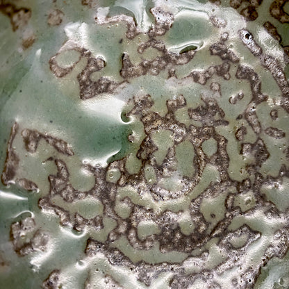 Mashiko Modern Ceramics, Apprentice to Shoji Kamoda (Tono Period), Shigeo Kojima: Banded Clay Slips Multi-Glazed Matcha Bowl, Japanese Rocks Glass #366