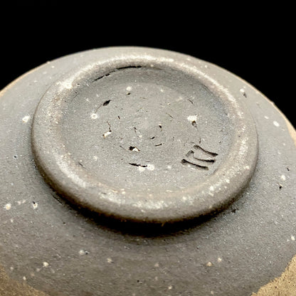 Mashiko Modern Ceramics, Apprentice to Shoji Kamoda (Tono Period), Shigeo Kojima: Banded Clay Slips Multi-Glazed Matcha Bowl, Japanese Rocks Glass #366
