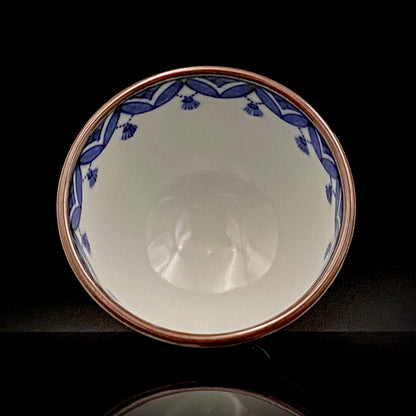 Kyoto Kiyomizu Ware, Master Artisan of Kyoto, Traditional Craftsman Shosen Tsuchiyama: Heian Shosen Polychrome Dragon and Phoenix Sake Cup, Guinomi, Japanese Shot Glass #377