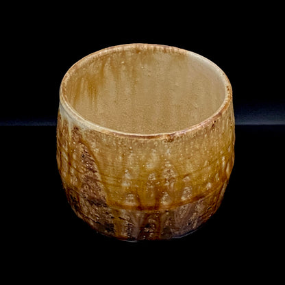 文部大臣賞受賞、ボストン美術館永久収蔵作家 叶 光夫 作 鉄刷毛目 筒茶碗 ロックグラス #335