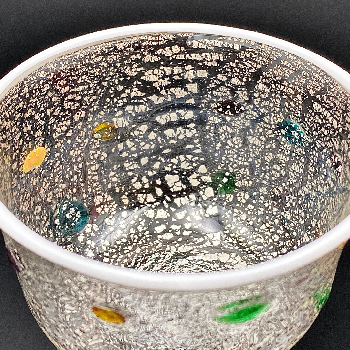 石井 康治 作 『祝盃』手吹き硝子 赤白酒盃２点セット #54