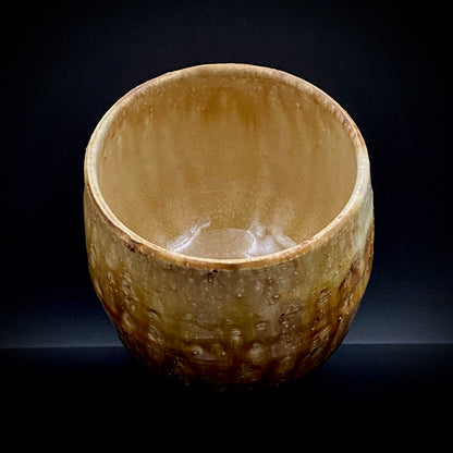 文部大臣賞受賞、ボストン美術館永久収蔵作家 叶 光夫 作 鉄刷毛目 筒茶碗 ロックグラス #335