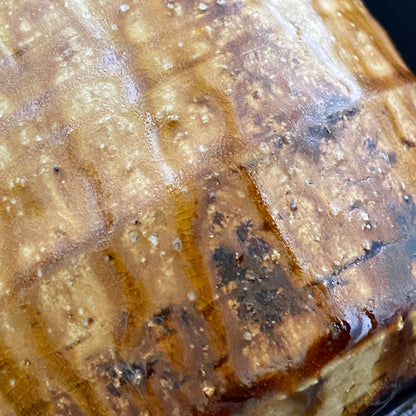 文部大臣賞受賞、ボストン美術館永久収蔵作家 叶 光夫 作 鉄刷毛目 筒茶碗 ロックグラス #335