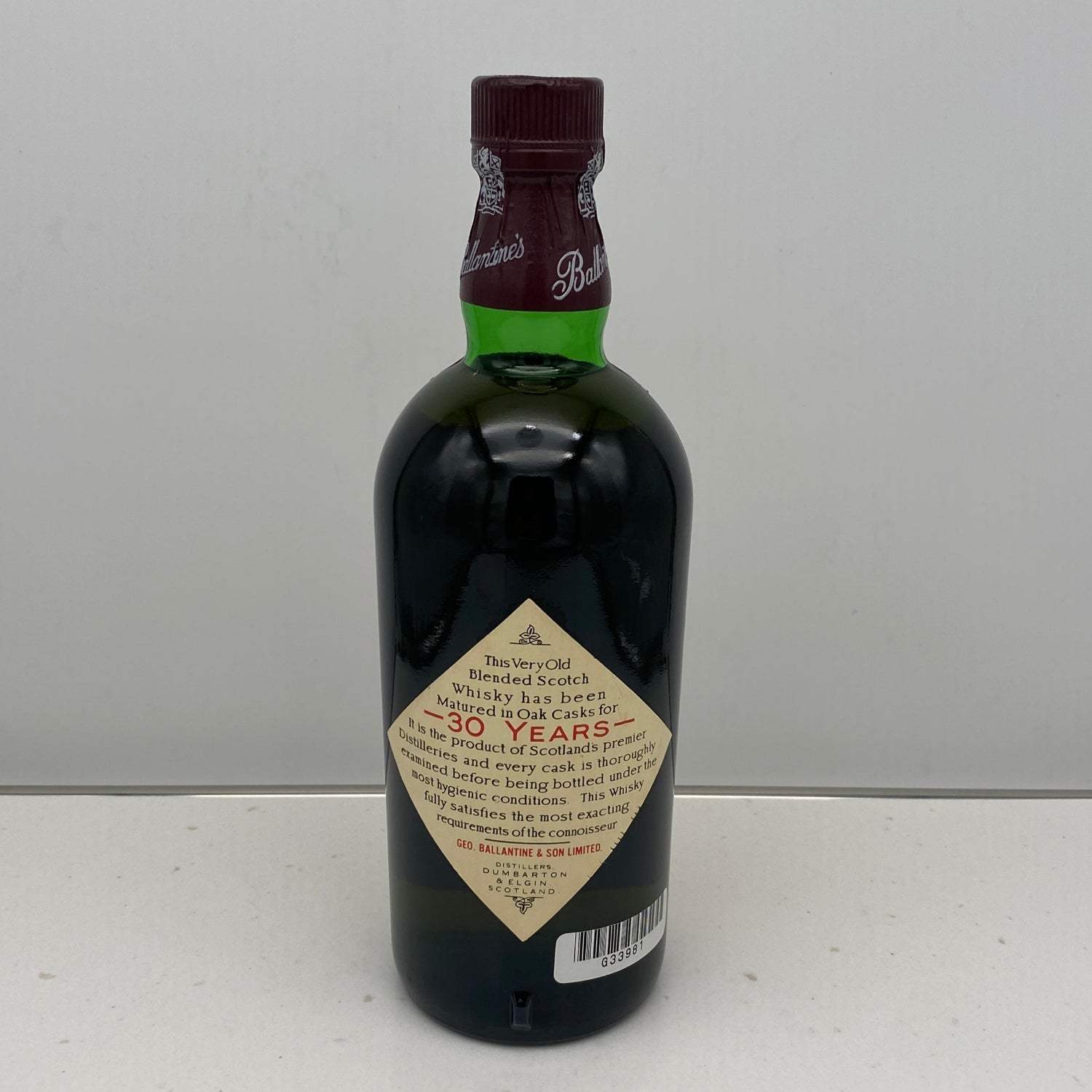 1980年代半ば流通、バランタイン30年、750ml、43%、青青旗ラベル（Blue