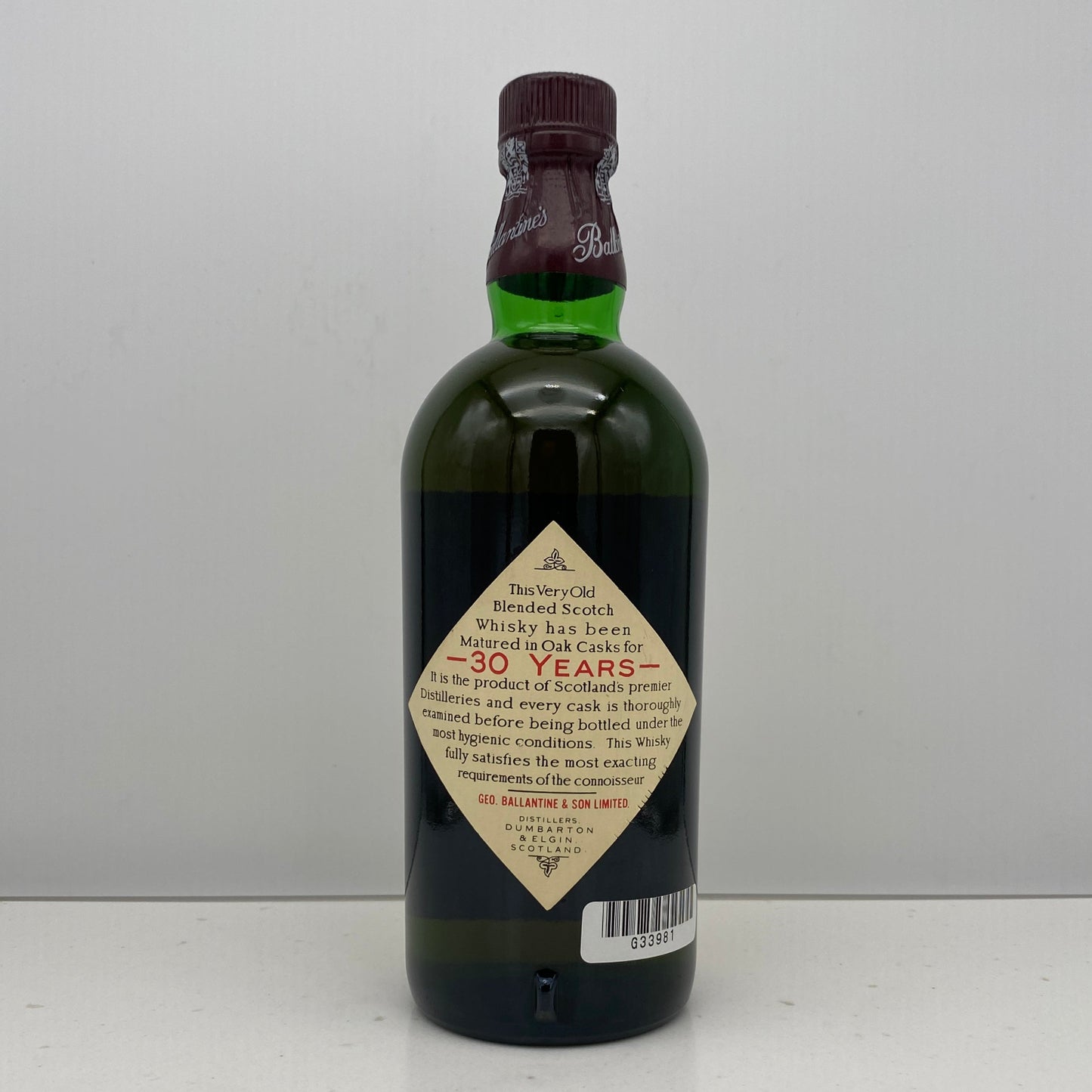 1980年代半ば流通、バランタイン30年、750ml、43%、青青旗ラベル（Blue-Blue Flag）#58
