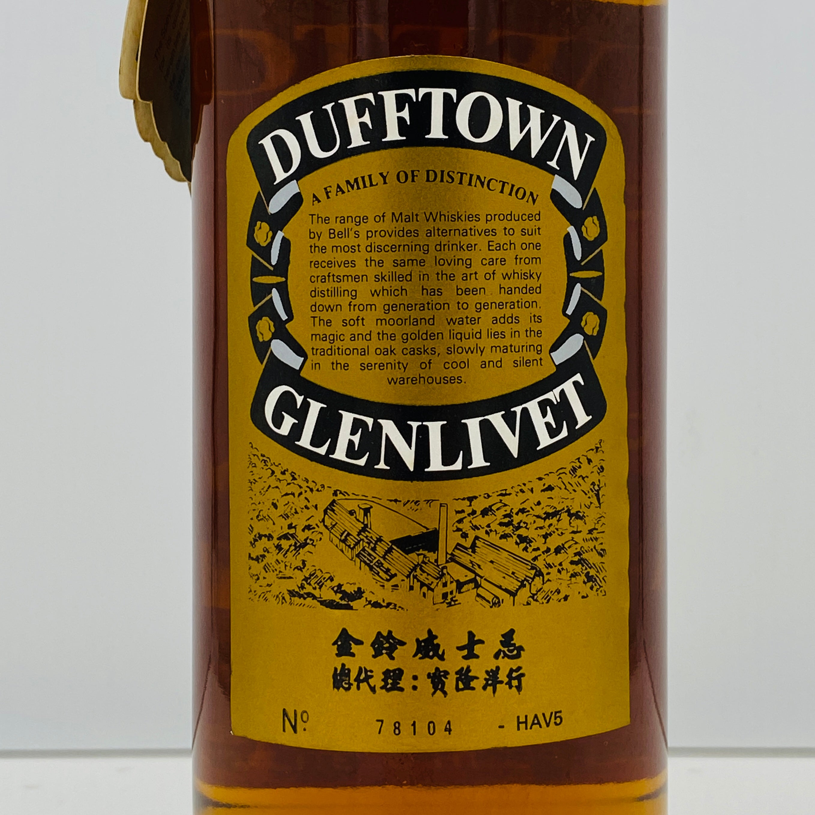 1980年代半ば流通、ダフタウン（DUFFTOWN）8年、750ml、43%、ピュア