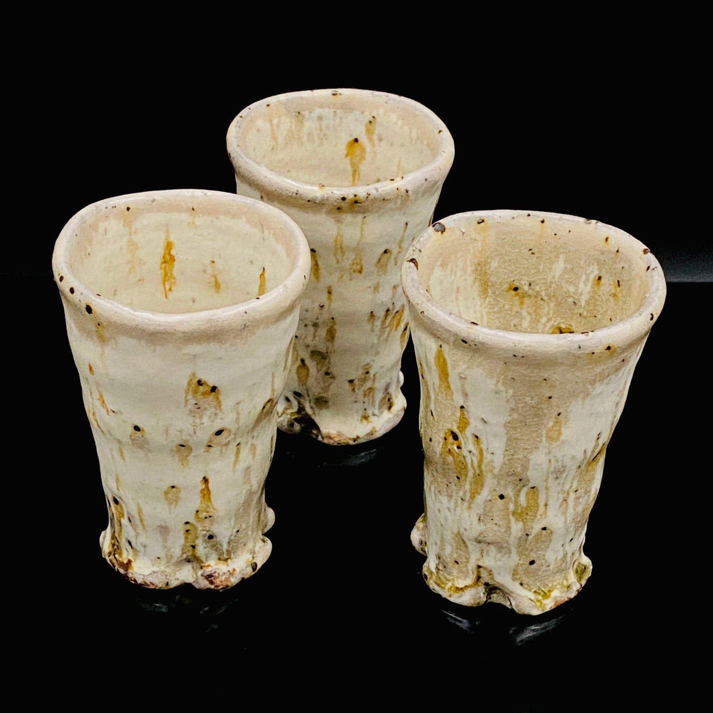 信楽焼 白釉長石貫入流し釉 麦酒杯 ビアカップ 筒型フリーカップ 酒器 #330
