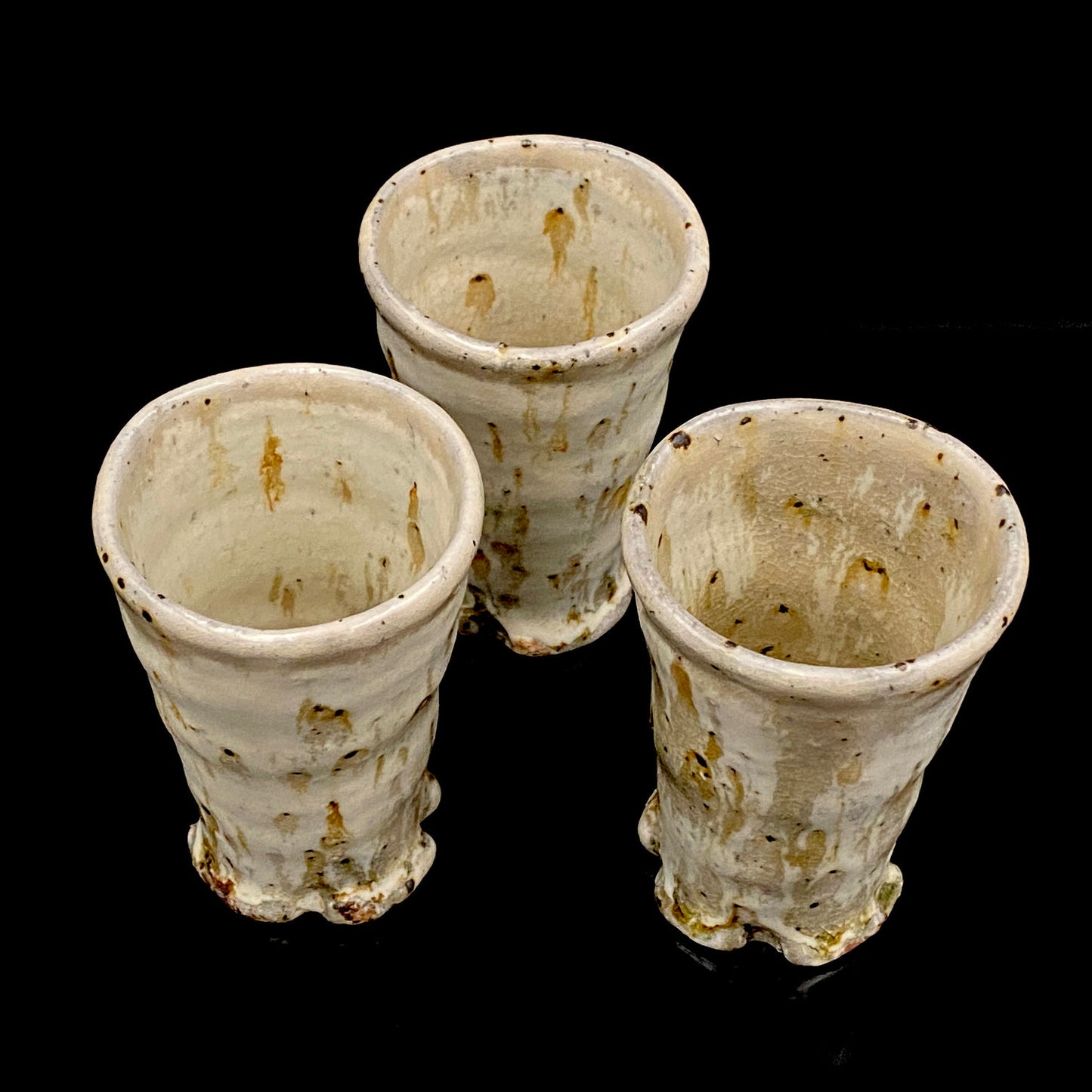 信楽焼 白釉長石貫入流し釉 麦酒杯 ビアカップ 筒型フリーカップ 酒器 #330